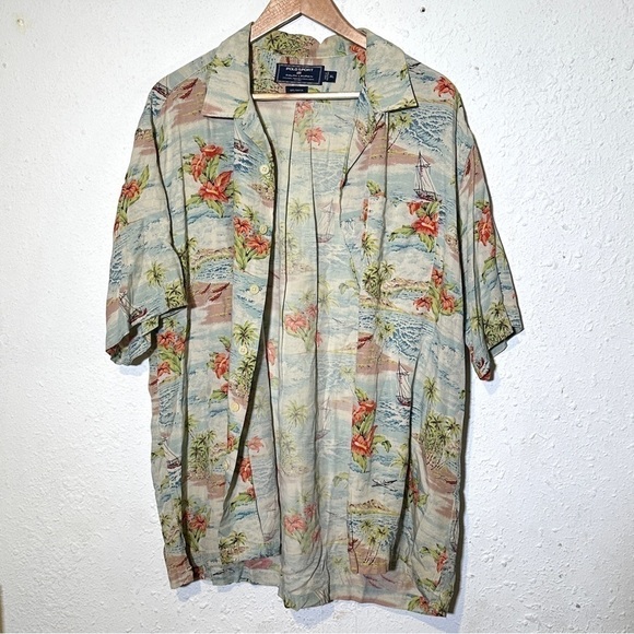 Polo Sport By Ralph Lauren Hawaiian Print Button Front Short Sleeve Top Sz XL M - Picture 6 of 12